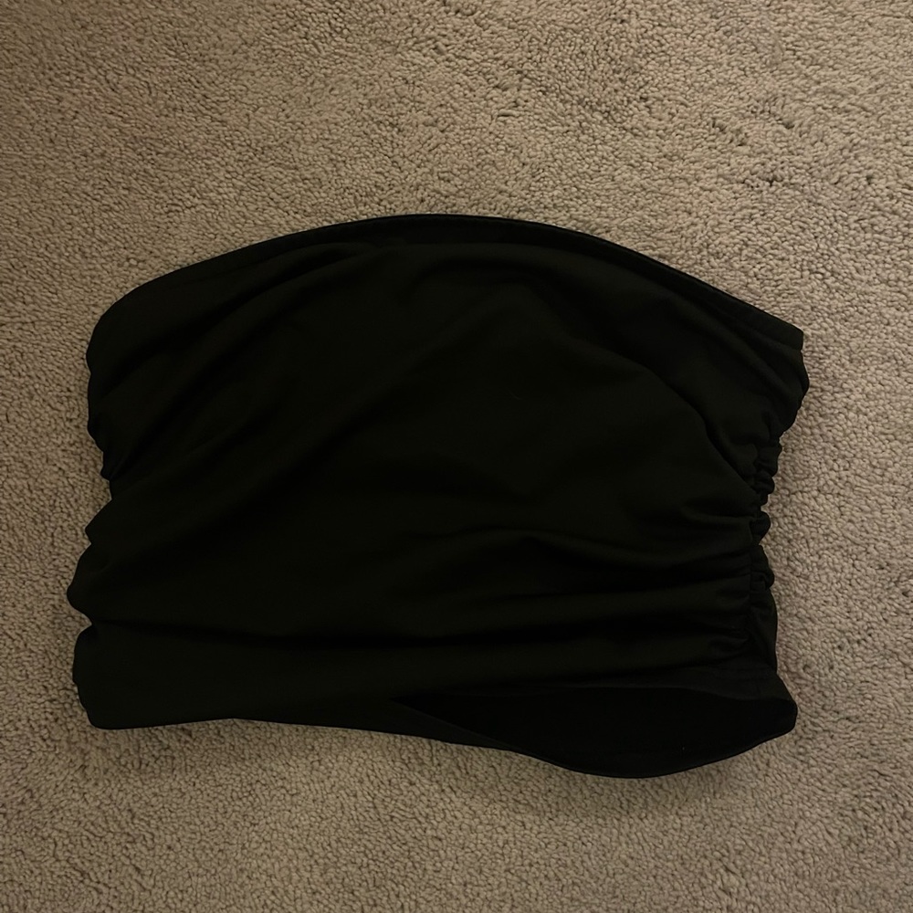 Scrunched up black tube top
